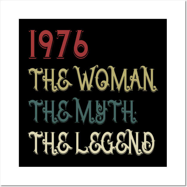 Vintage Retro 1976 Legend Gift 44th Birthday Womens Wall Art by Damsin